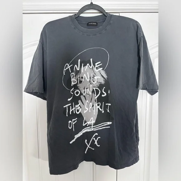 Anine Bing Kent Spirit Cotton T-Shirt in XS very oversized - Picture 2 of 7